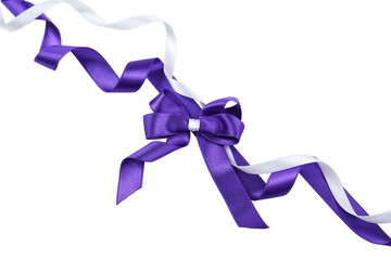 Purple bow isolated on white