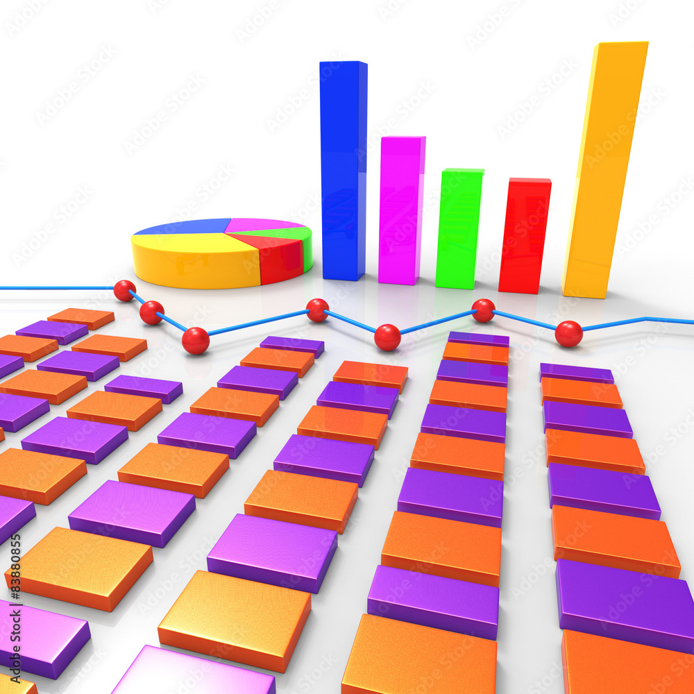 Poster graph report means finance data and information