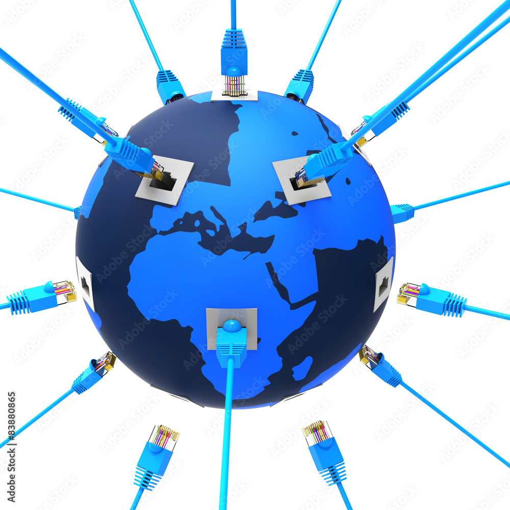Poster worldwide network represents web site and computing