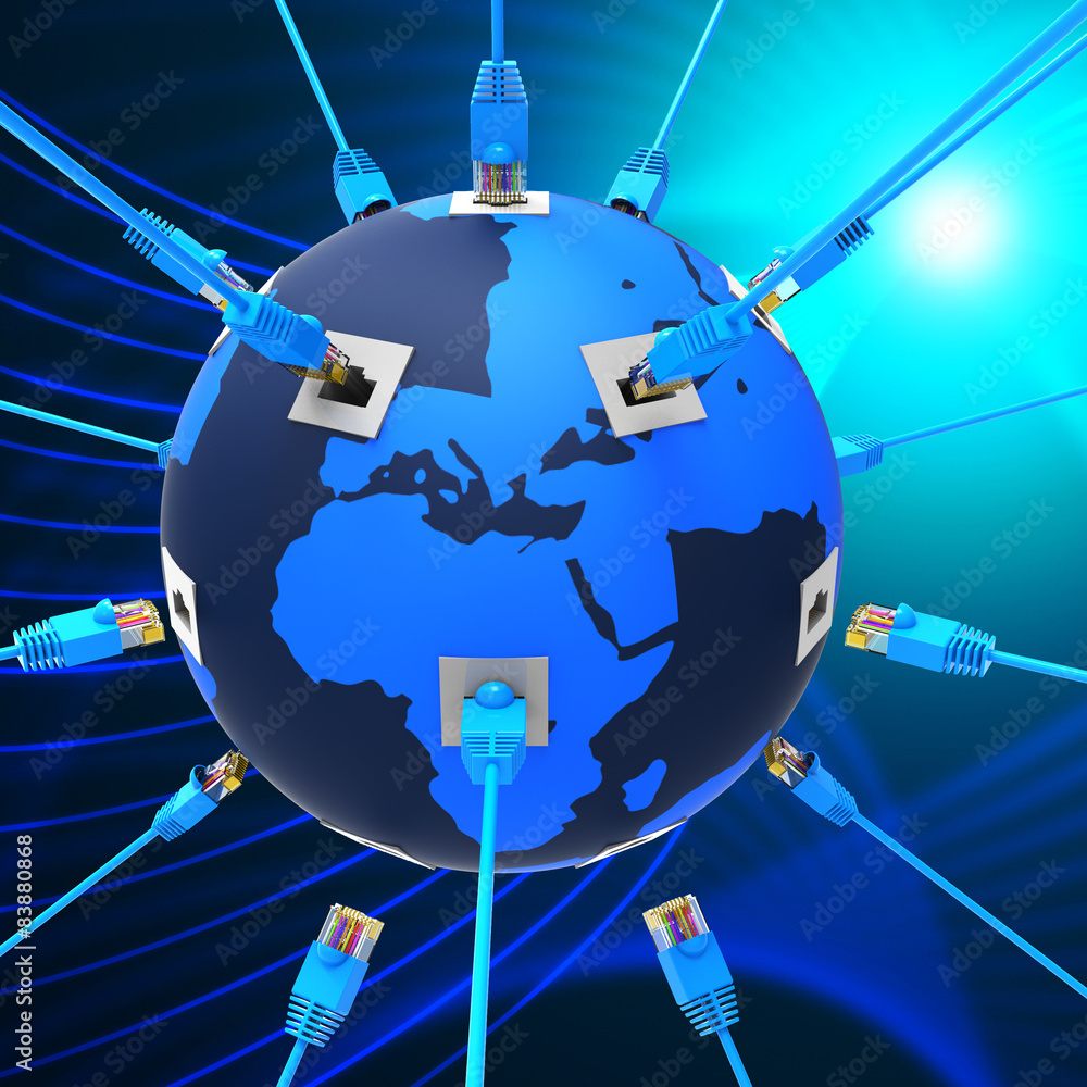 Poster worldwide network means web site and connection