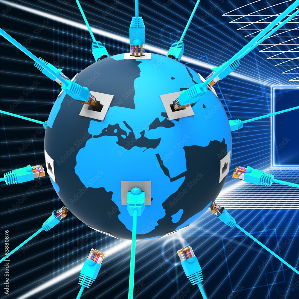 Poster worldwide network shows web site and connection