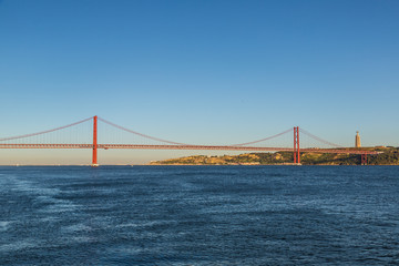 Rail bridge  in Lisbon, Portugal.