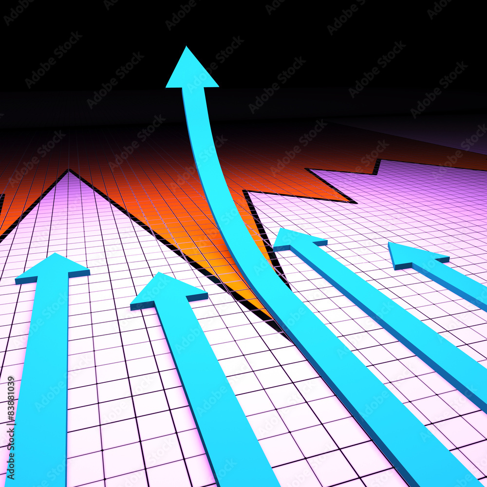 Aufkleber success graph means progress report and analysis