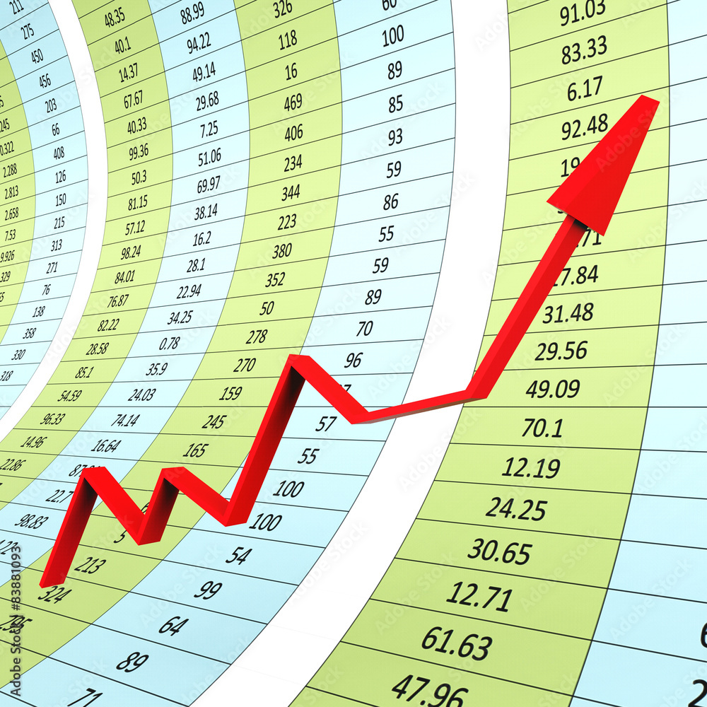 Poster progress graph indicates raise graphs and infochart