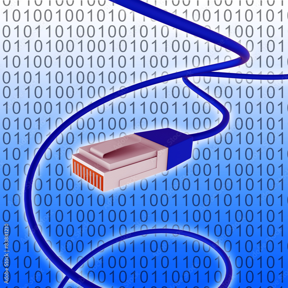 Poster digital network represents world wide web and connected