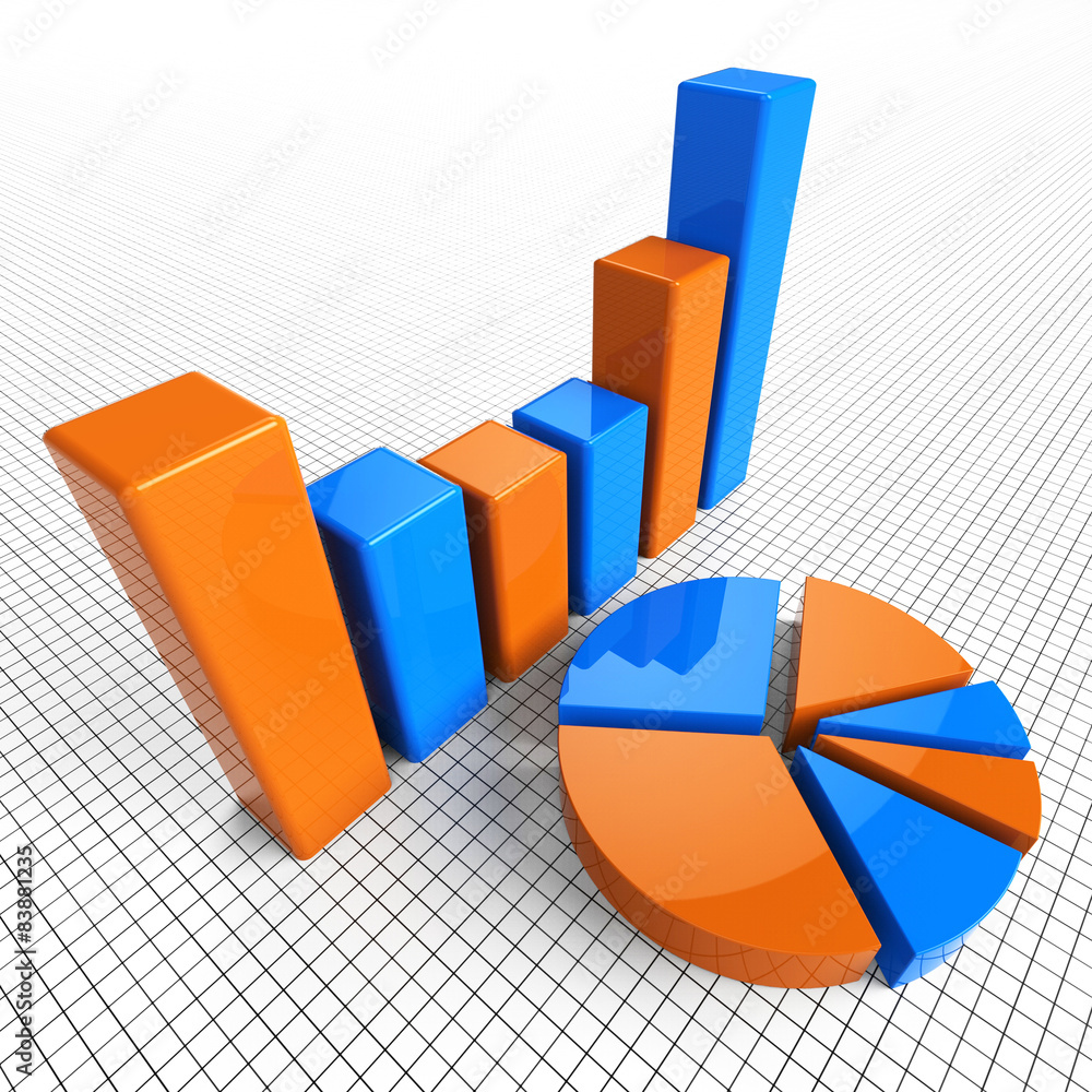 Poster graph report indicates business statistic and diagram