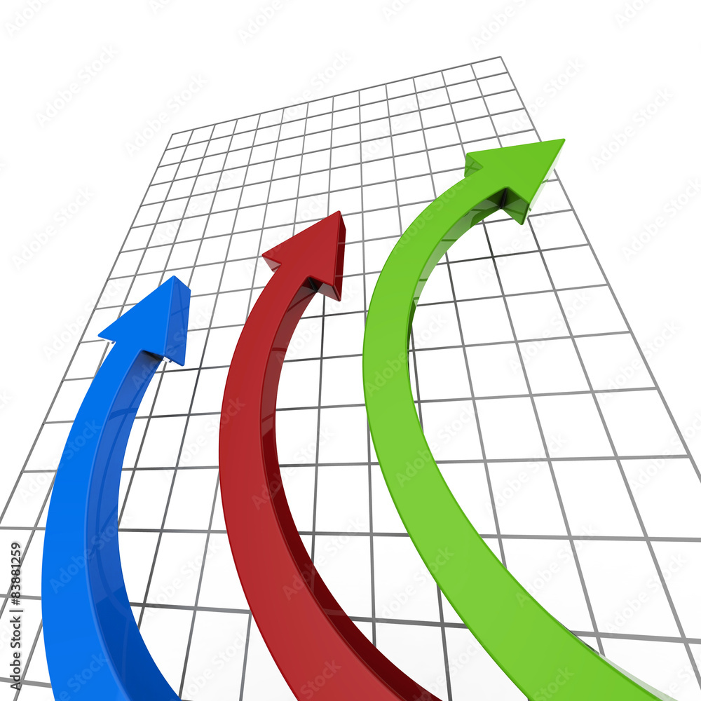 Poster progress report represents business graph and analysis