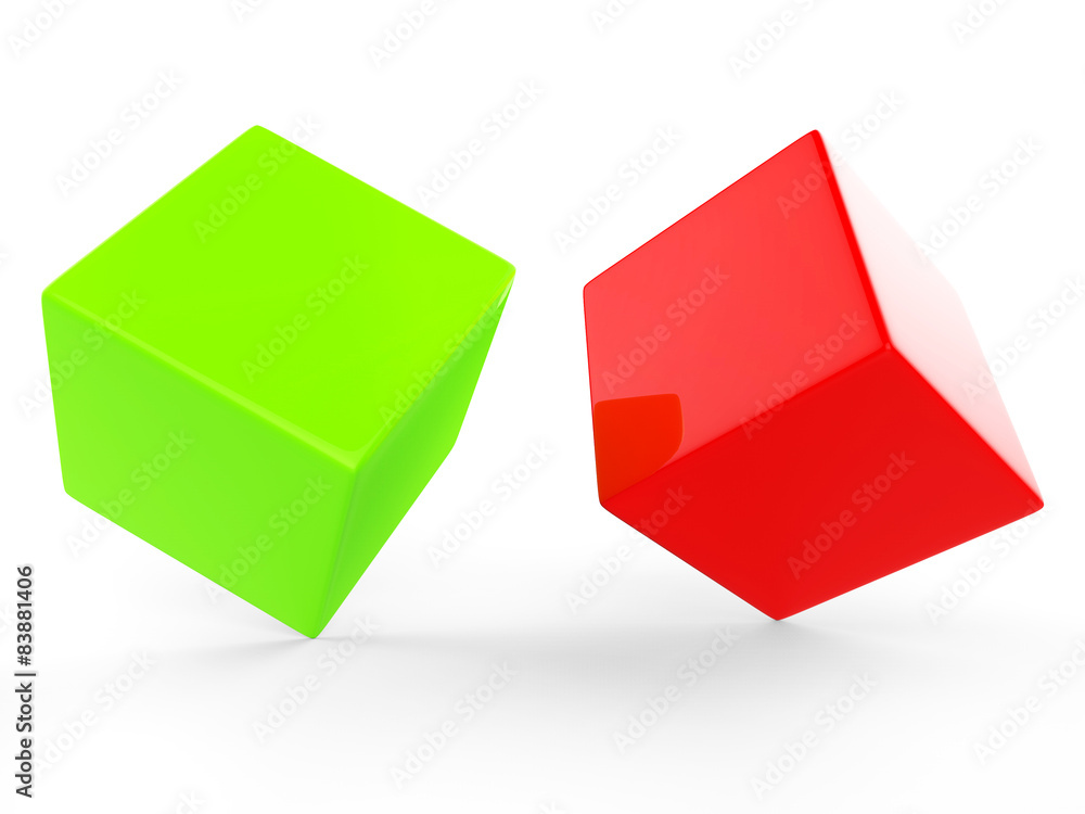 Poster dice blocks means empty space and blank
