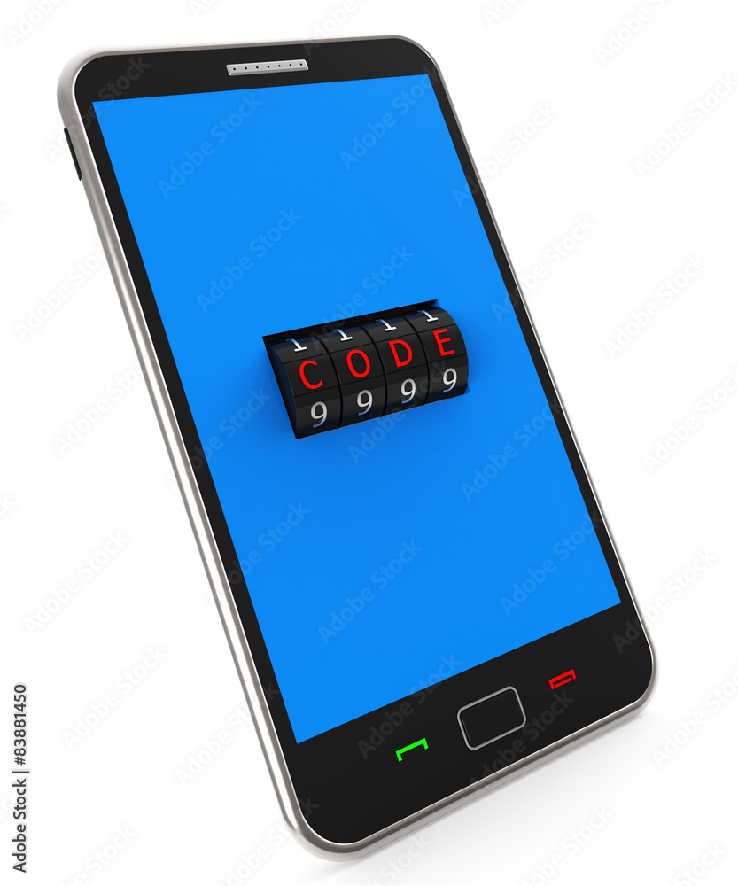 Poster secure phone indicates world wide web and lock