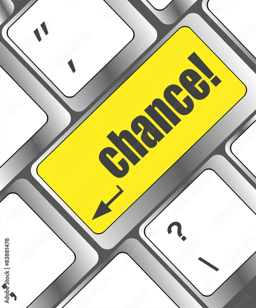 Poster chance button on computer keyboard key