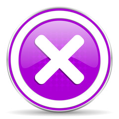 Obraz premium cancel violet icon x sign