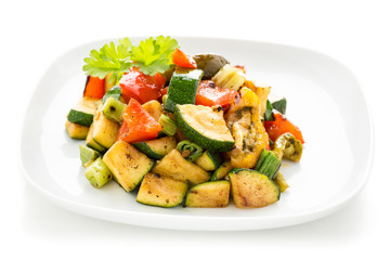 gegrilltes Gemüse und Toast - grilled veggies and toast