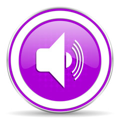 volume violet icon music sign