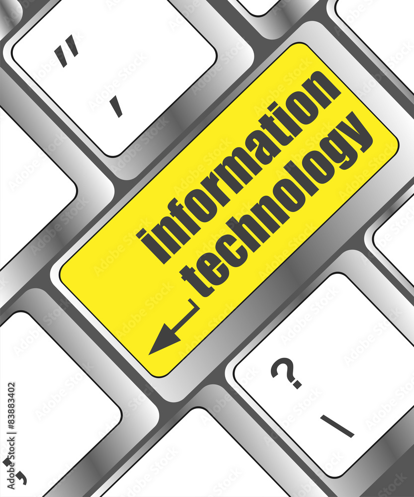 Poster information technology button on computer keyboard key