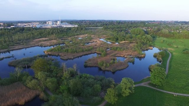 Aerial view of Smor Mira located in Herlev, Denmark