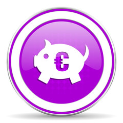 piggy bank violet icon
