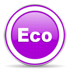 eco violet icon ecological sign