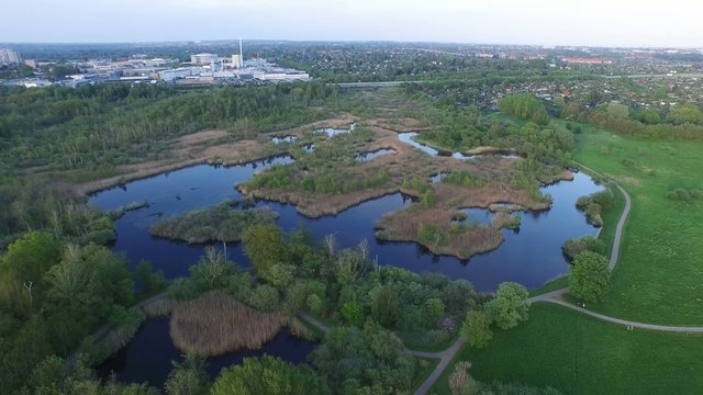 Aerial view of Smor Mira located in Herlev, Denmark