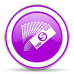 money violet icon cash symbol