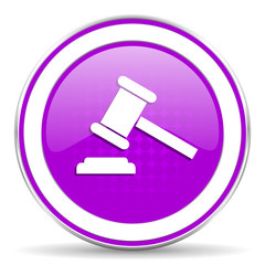 auction violet icon court sign verdict symbol