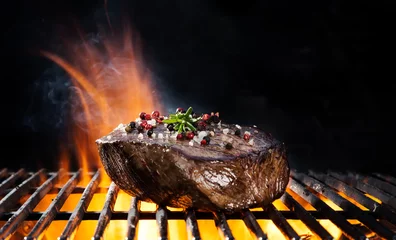 Printed kitchen splashbacks Steakhouse Beef steak on grill