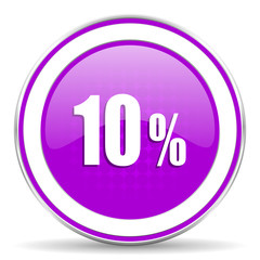 10 percent violet icon sale sign