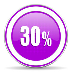 30 percent violet icon sale sign