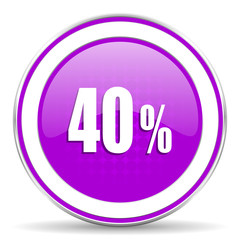 40 percent violet icon sale sign