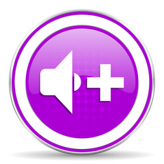 speaker volume violet icon music sign