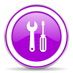 tools violet icon service sign