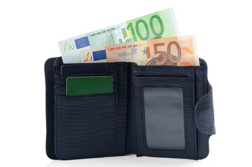 wallet with money euro