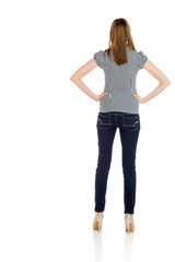 Model isolated showing her back