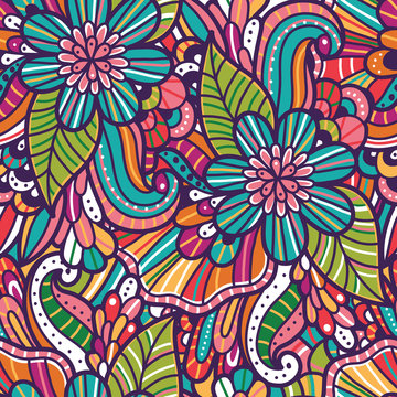 Fototapeta Seamless floral pattern