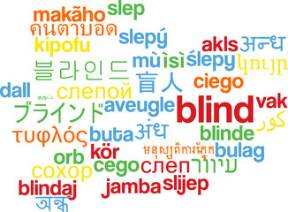Blind multilanguage wordcloud background concept