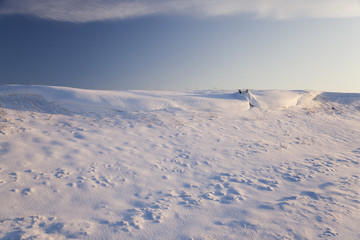 snow-covered field  