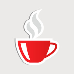 Vector coffee cup sticker