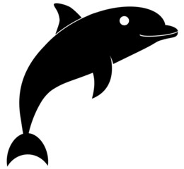 Black jumping dolphin vector image