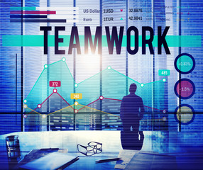 Team Corporate Teamwork Collaboration Assistance Concept