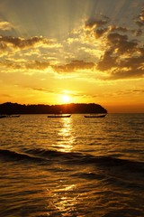 Fototapeta na wymiar ガパリビーチの夕陽