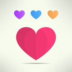 Vector heart icon in modern geometrical design. Social network