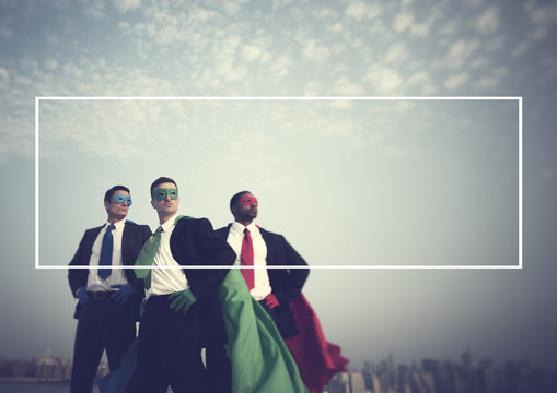 Superhero Businessmen New York Aspirations Concept