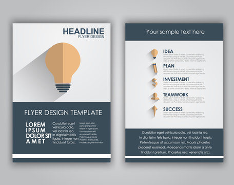 Design business flyers in a flat style