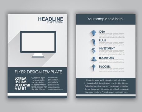 Design business flyers in a flat style