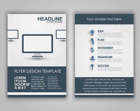 Design business flyers in a flat style
