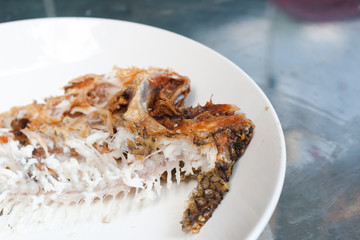 Fried tilapia Fish's bone