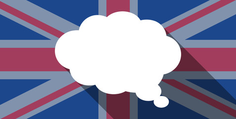 United Kingdom flag icon with a cloud comic balloon