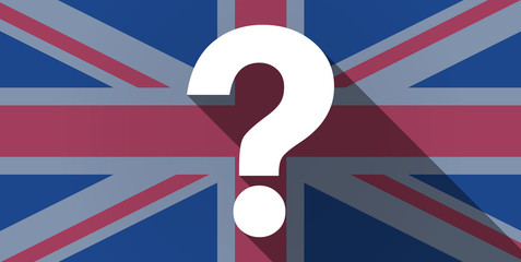 United Kingdom flag icon with a question sign