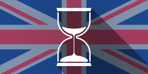 United Kingdom flag icon with a sand clock