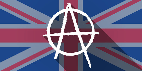 United Kingdom flag icon with an anarchy sign