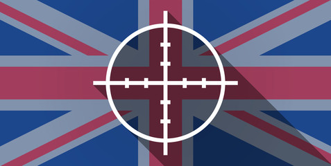 Obraz premium United Kingdom flag icon with a crosshair